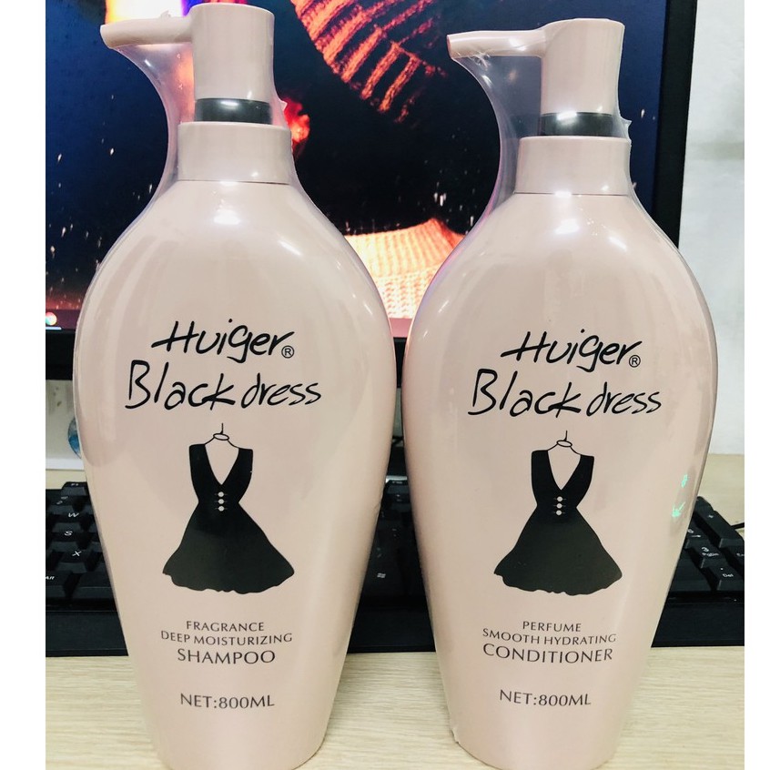 Cặp Dầu Gội Dầu Xả Huiger black dress 800ML x2 Gội Xả VÁY ĐEN Hương Nước Hoa Siêu Mềm Mượt