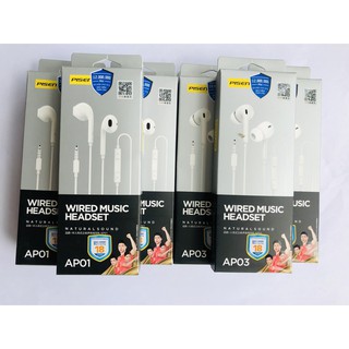 Tai nghe Pisen EarPhone AP01/AP03 (chuẩn kết nối Jac 3.5mm, dây dài 1.2m, TPE ) Bảo Hành 18 tháng