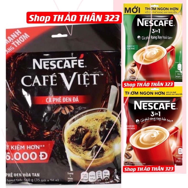 Cà phê  NESCAFE CAFE Việt - CAFE SỮA 3in1 ĐẬM ĐÀ(Đỏ)-ĐẬM ĐÀ HƠN (Xanh)