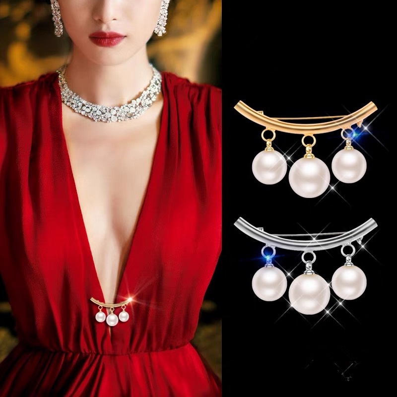 4 Trâm Cài Áo Đính Ngọc Trai Chống Chói