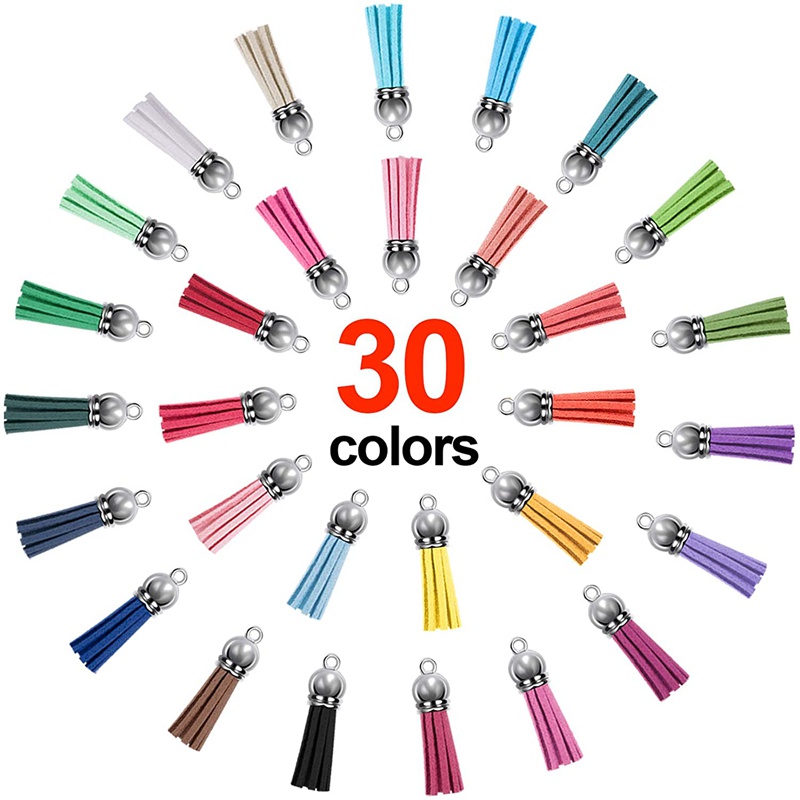 Set 120 Móc Khóa Acrylic Trong Suốt Kèm Tua Rua