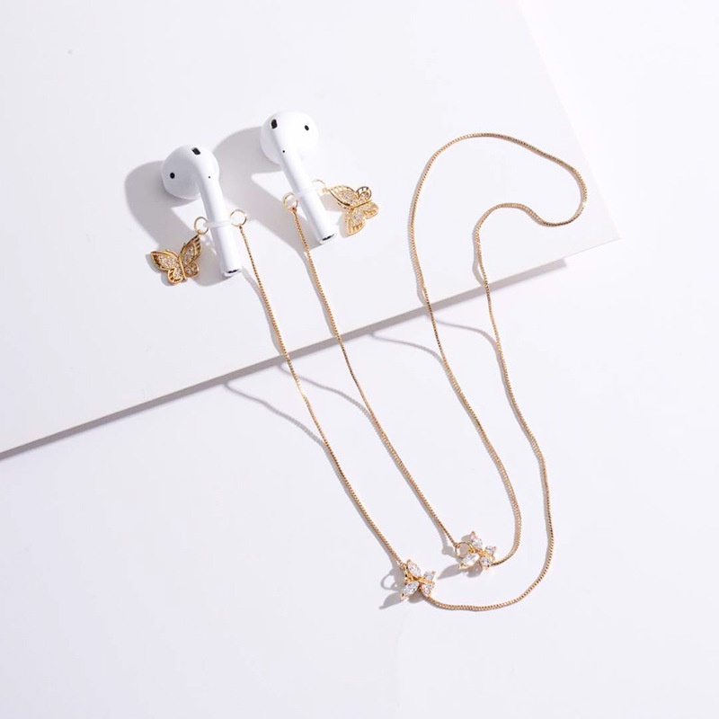 Dây Đeo Tai nghe không dây Chống Thất Lạc Hình Bướm Đính Đá Thời Trang Cho Nữ