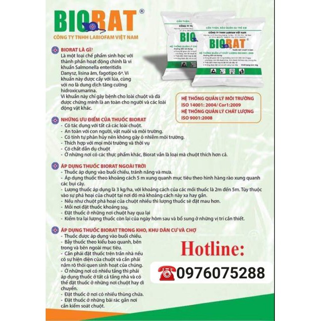 Thuốc diệt chuột Biorat 1kg LL1704