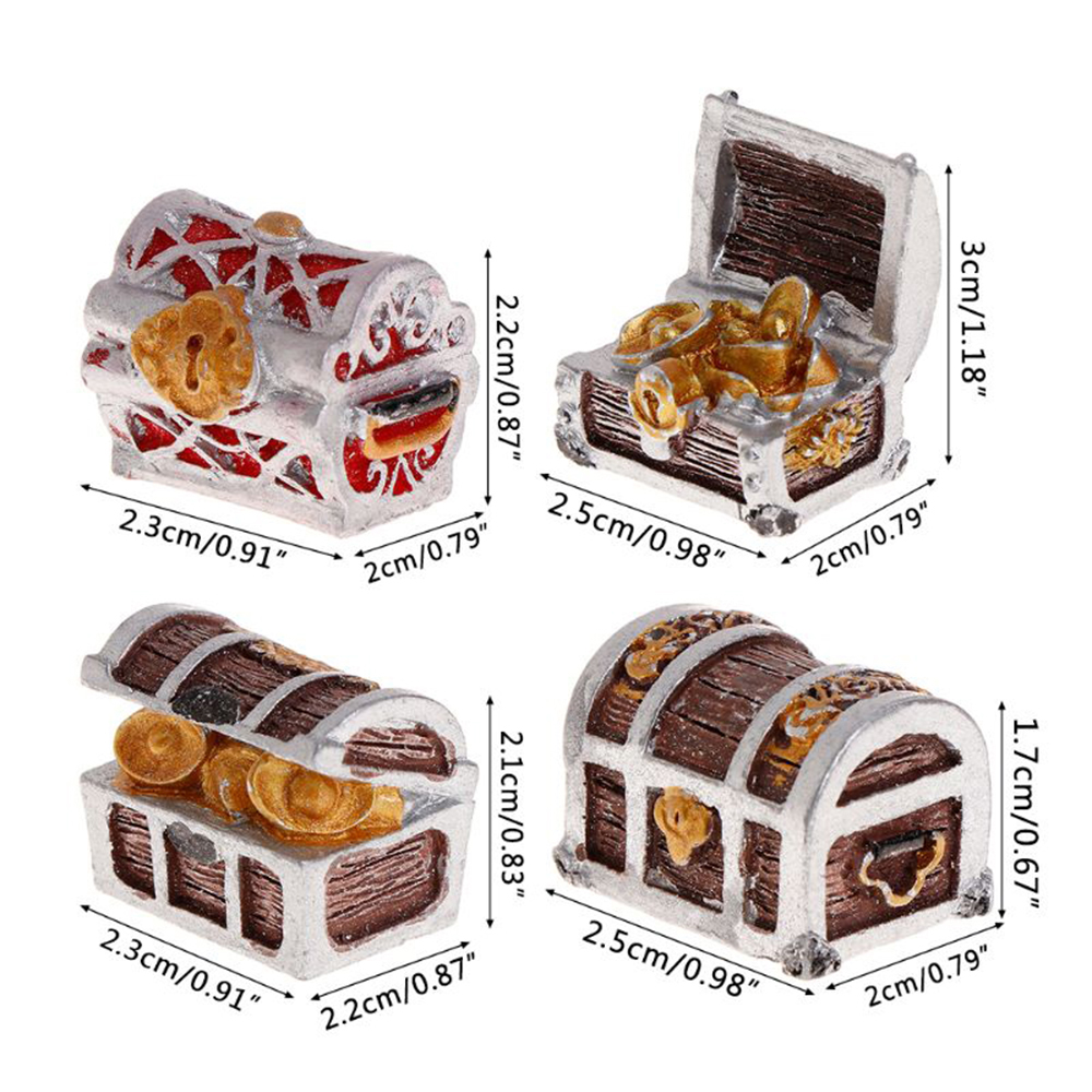 Đồ Trang Trí Bể Cá Hình Rương Kho Báu Thú Vị Độc Đáo