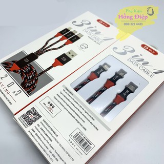 Cáp Sạc Nhanh 3 Đầu BYZ BL 675