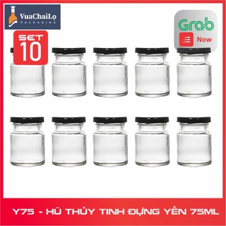 Bộ 10 chiếc hũ thủy tinh 75ml nắp thiếc