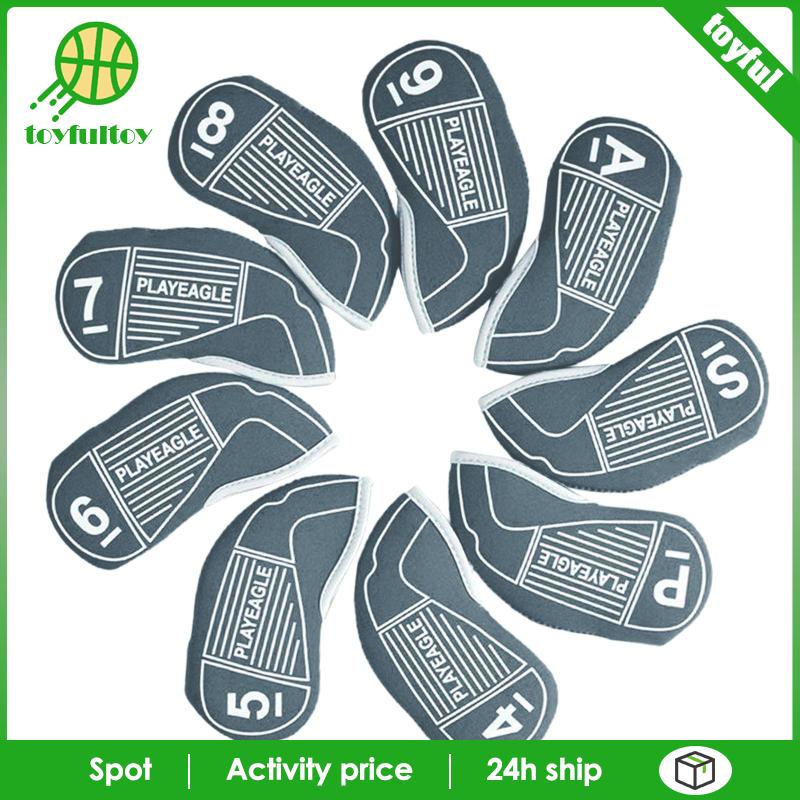 Set 9 Vỏ Bọc Bảo Vệ Đầu Gậy Đánh Golf Bằng Cao Su Tổng Hợp Màu Đỏ