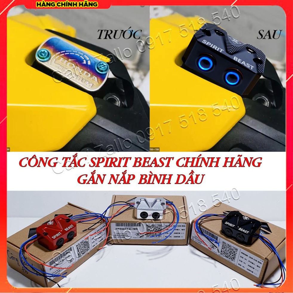 🏆 Công Tắc Spirit Beast Gắn Nắp Bình Dầu Có Đèn ( Hàng Chính Hãng ) 🏆 (hình thật)