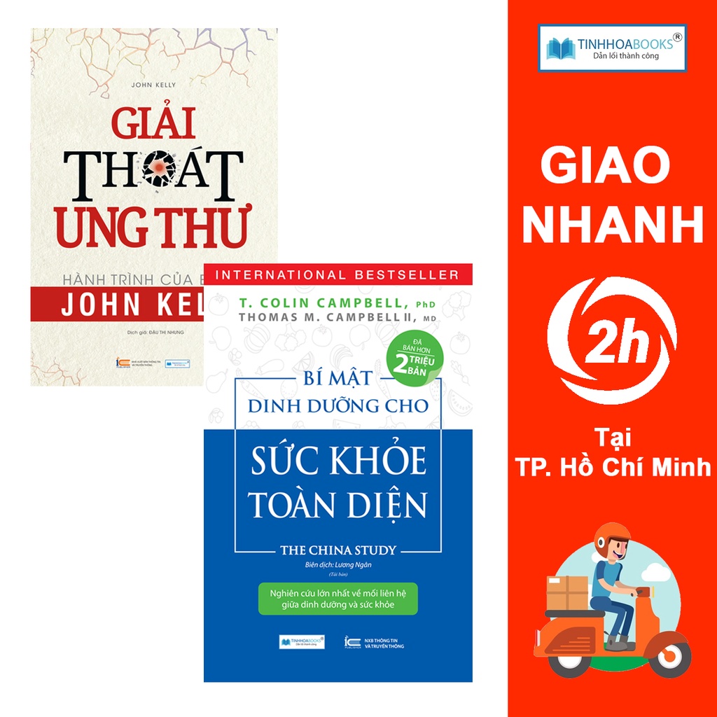 Sách Combo Bí mật dinh dưỡng cho sức khỏe toàn diện + giải thoát ung thư - Hành trình của bác sĩ John Kelly