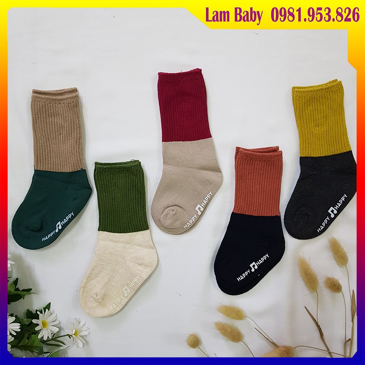 Tất Vớ Dài Style Hàn Quốc - Chống Trơn Trượt - Co Giãn Tốt - Cho Bé 0 Đến 12 tháng