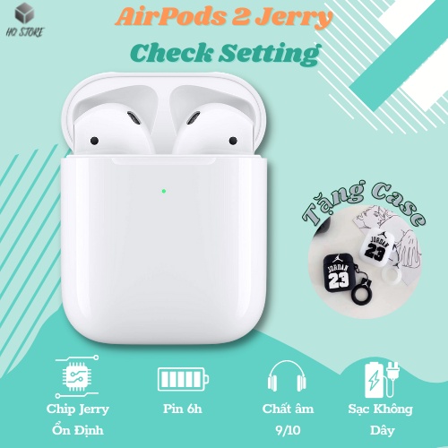 Tai nghe không dây - Tai nghe Bluetooth Ap2 Jerry - BẢN CAO CẤP NHẤT - Dùng cho cả Androi & IOS - Tặng Case - 1 ĐỔI 1