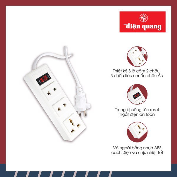 Ổ cắm điện quang 3 lỗ