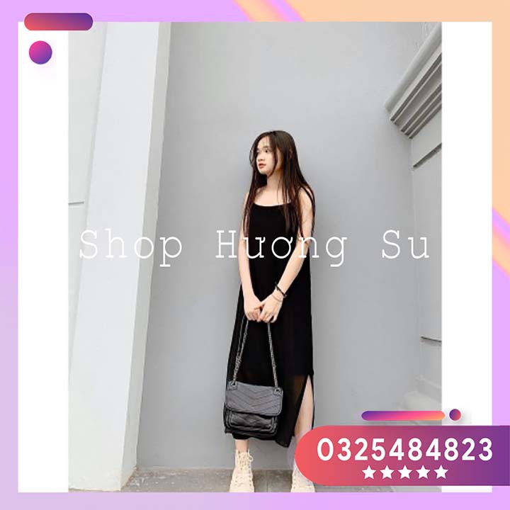 Váy 2 Dây Vạt Xẻ Basic Dáng Suông Siêu Hot-HươngSu-(V026) | BigBuy360 - bigbuy360.vn