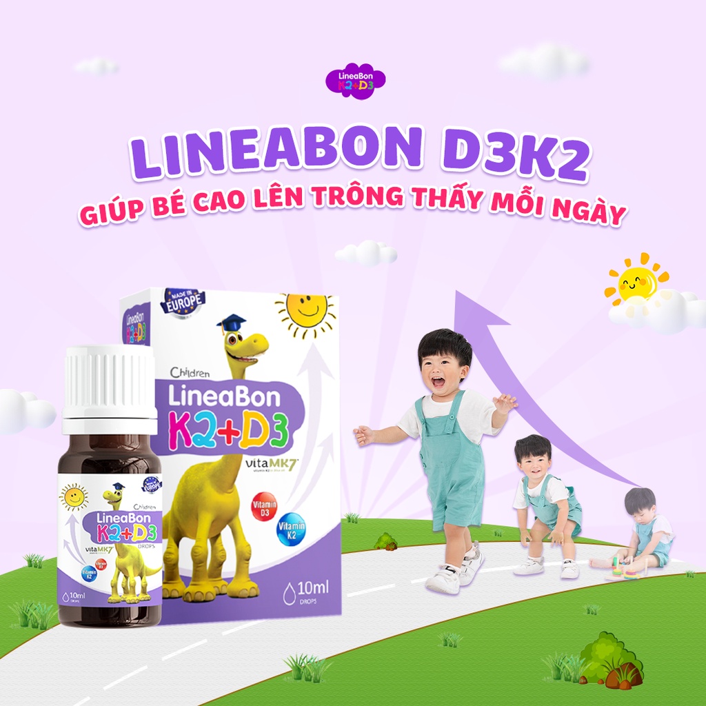 D3 K2 LineaBon - Bổ sung vitamin D3 K2 tăng cường hấp thụ canxi