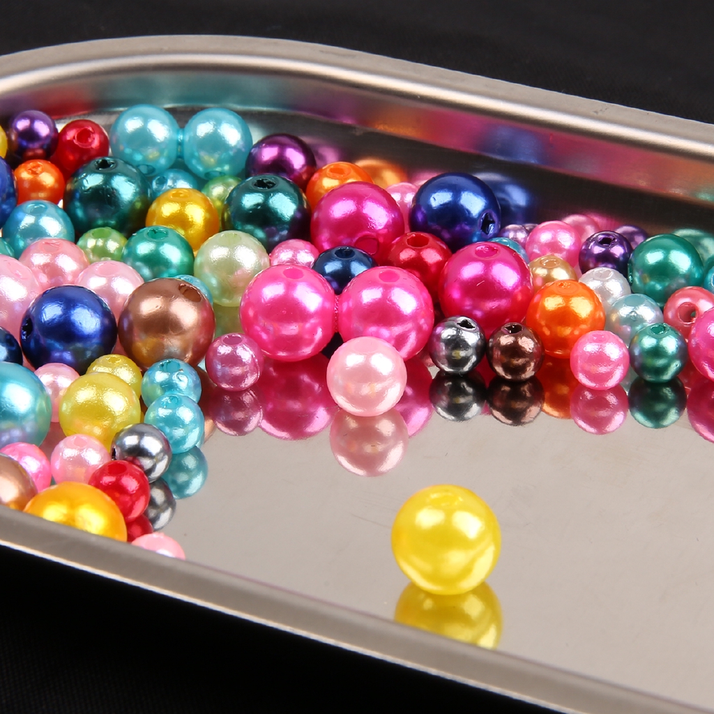 Hạt ngọc trai ABS nhiều màu kích thước 4mm 6mm 8mm 10mm