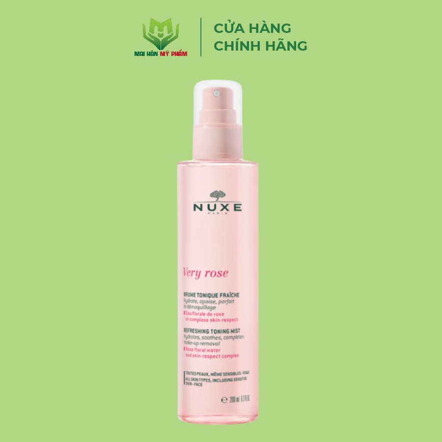 Xịt Dưỡng Ẩm Hoa Hồng Nuxe Very Rose Refreshing Toning Mist 200ml - Cho Mọi Loại Da