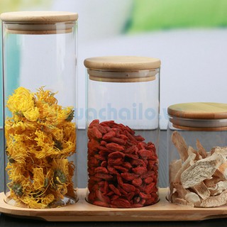 Lọ Thủy Tinh Nắp Gỗ Tre 600ml