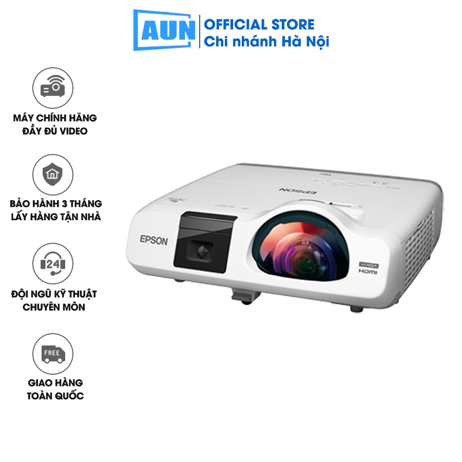 Ep.son EB-536wi máy chiếu gần độ sáng cao 3.400 Ansi Lumens, tương phản cực cao 16.000:1, mới đẹp 99%
