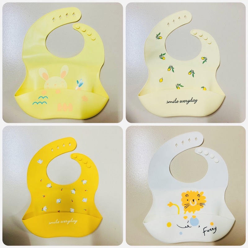 Yếm silicon ăn dặm có máng hứng phong cách Hàn Quốc,yếm silicone cho bé ăn dặm