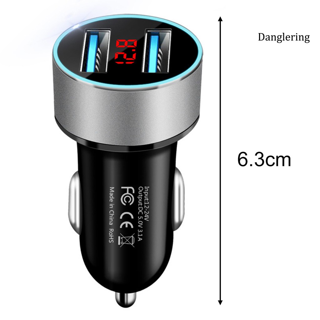 Tẩu sạc nhanh  3.1A 2 cổng USB dùng trong xe ô tô Tẩu Sạc Nhanh 5v 3.1a Trên Xe Ô Tô Chất Lượng Cao