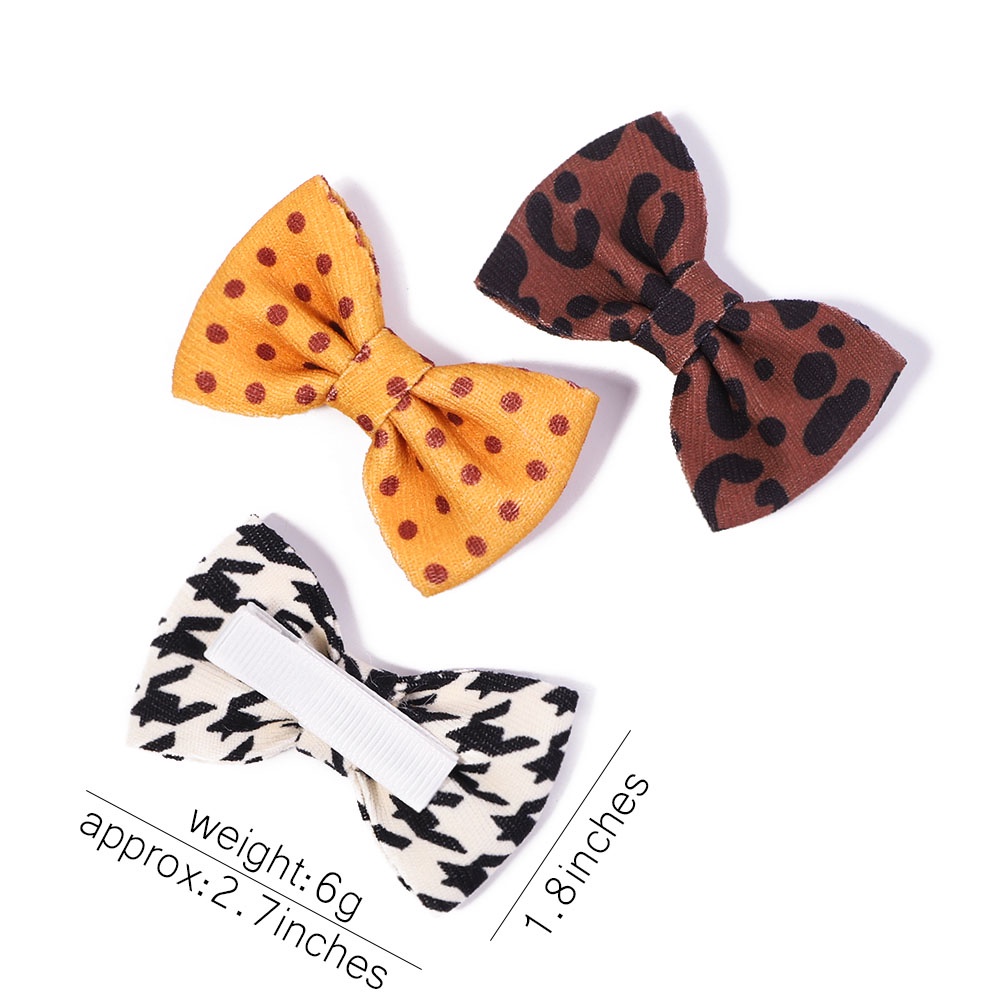 KIDSBOWS Set 10 Kẹp Tóc Nơ Họa Tiết Da Báo Dễ Thương Cho Bé Gái