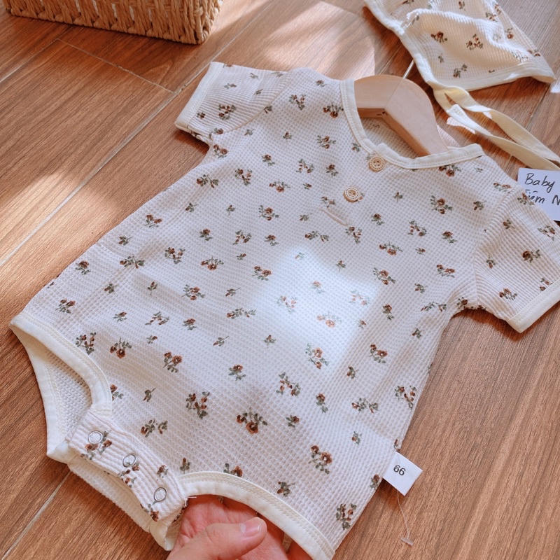 Body Hoa Nhí Cộc Tay Cotton Thông Hơi Phong Cách Hàn Quốc Cho Bé Trai/Bé Gái 4-14kg Hàng Cao Cấp