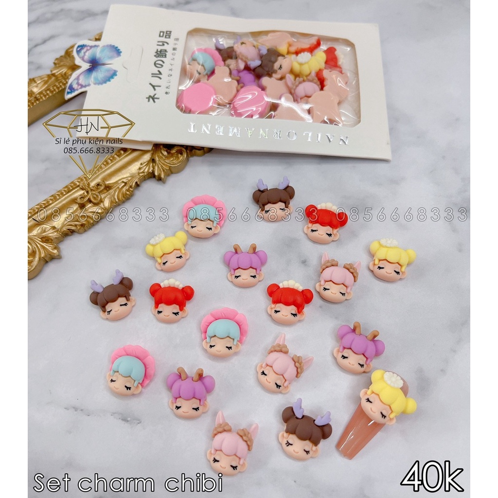 Set charm cô gái chibi