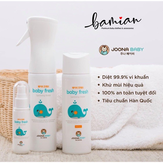 Bình xịt diệt khuẩn Baby Fresh JOONA BABY khử mùi an toàn cho bé nhập khẩu Hàn Quốc