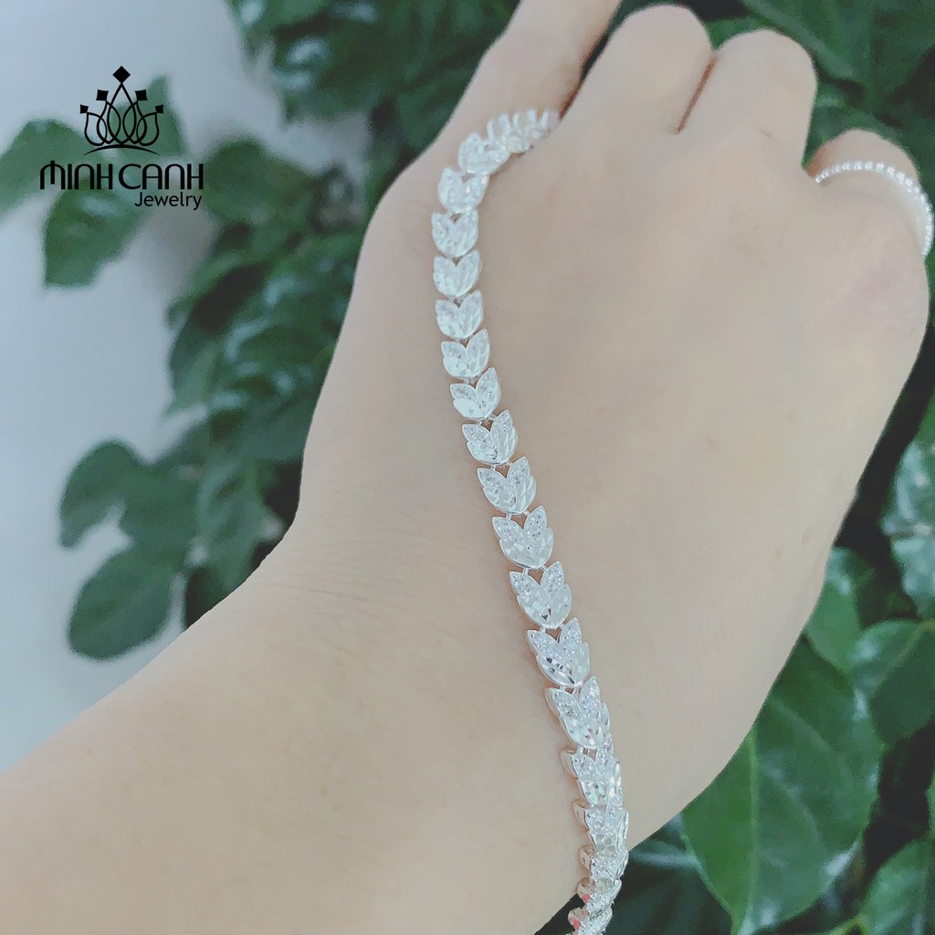 Lắc Tay Bạc Nữ Hình Lá Liễu LTNU006 - Minh Canh Jewelry