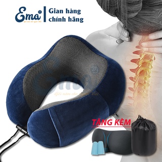 Gối cổ chữ U cao su non EMA cho người lớn - Đi du lịch, tàu xe, ngồi làm việc thoải mái