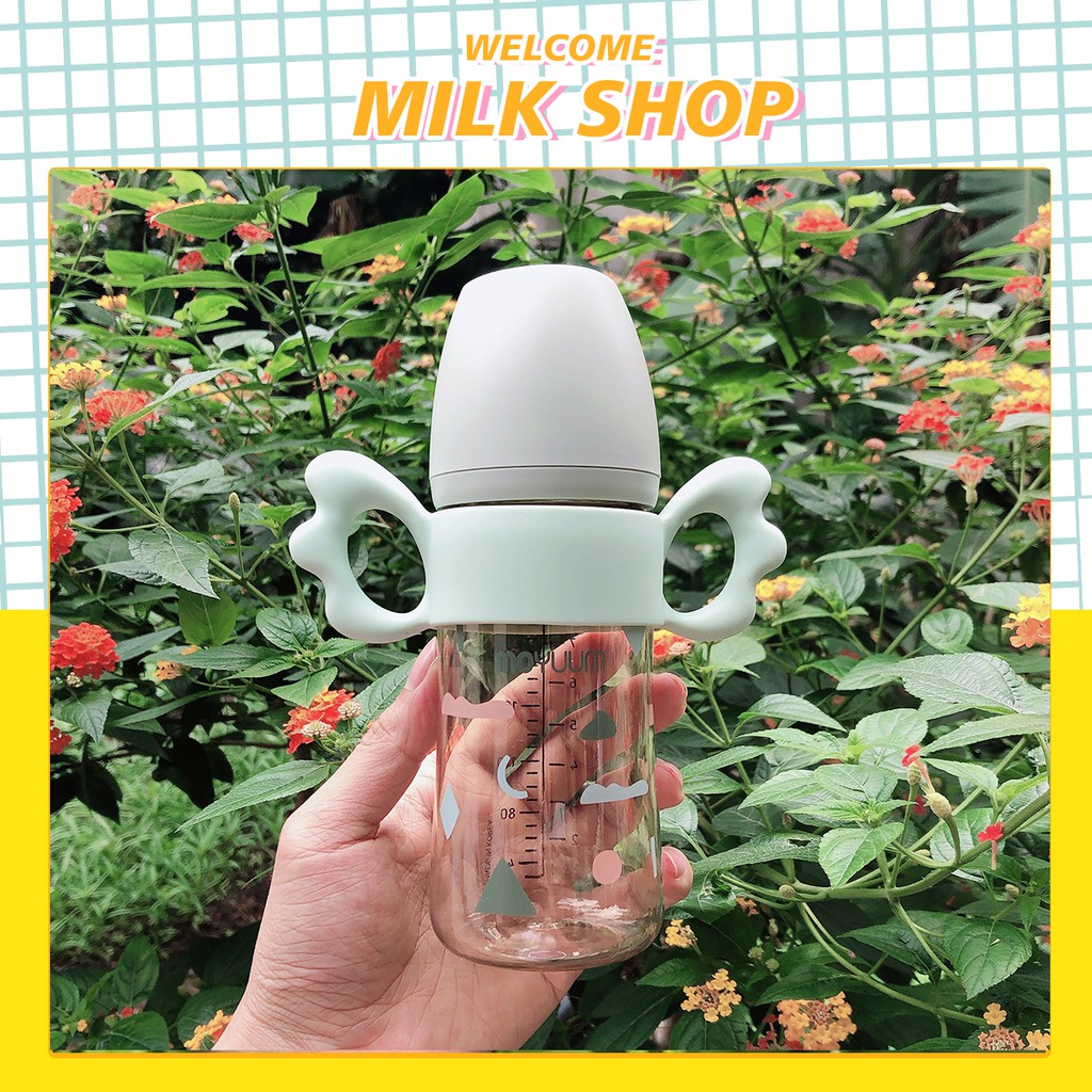 Tay cầm Silicon cánh tiên - lắp vừa nhiều bình cổ rộng Moyuum, Pigeon, Lanshions..