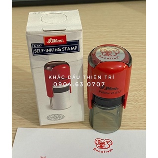 Con dấu tròn liền mực  khắc logo,tích điểm, thương hiệu ,tên đi Nhật, icon giáo viên ,hộp Shiny S 510-R 512, loại nhỏ