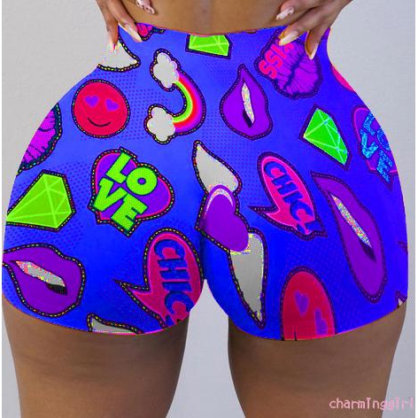 Quần short ôm sát vừa vặn in họa tiết sáng tạo thời trang cho nữ | BigBuy360 - bigbuy360.vn