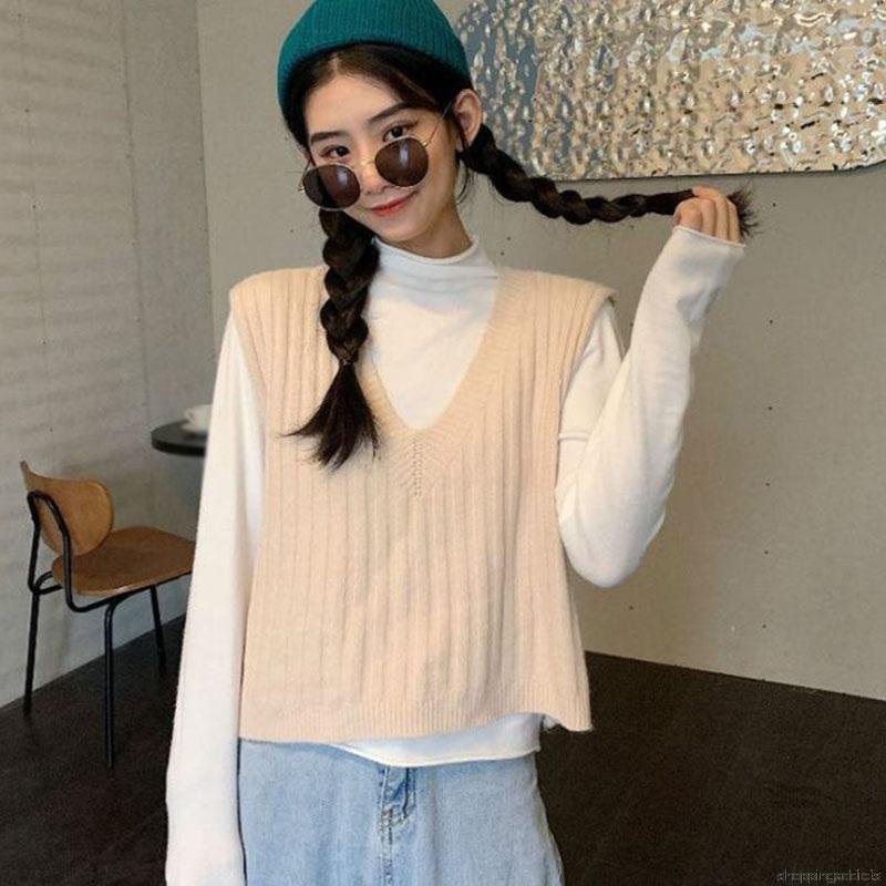 Áo Khoác Dệt Kim Sát Nách Phối Ren Thời Trang Mùa Thu Hàn Quốc Cho Nữ