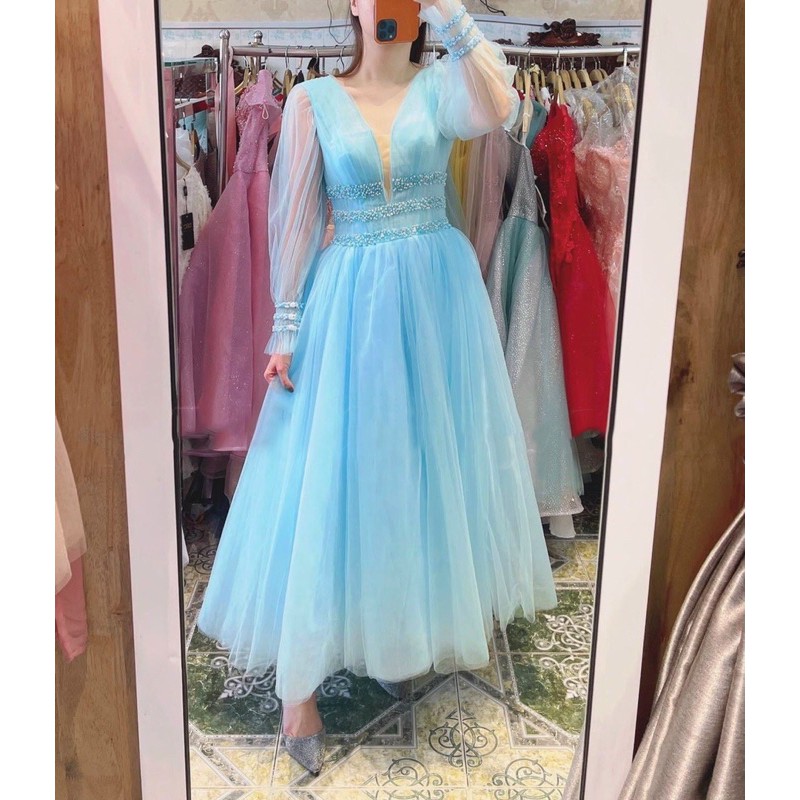 ĐẦM TIỂU THƯ TAY PHỒNG ĐÍNH NGỌC TRAI HACK EO CON KIẾN