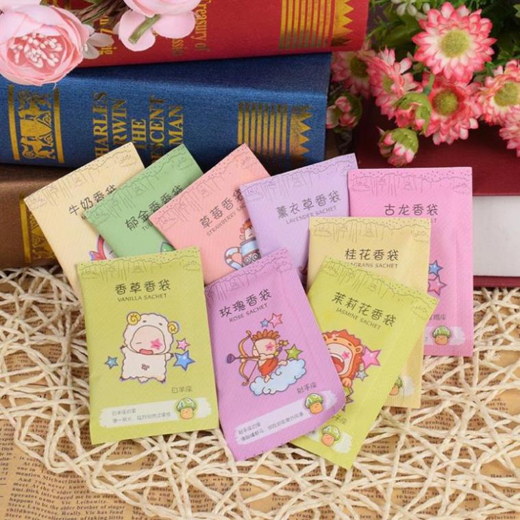 SXAR WIGA Túi Thơm Mini 12 Cung Hoàng Đạo Để Tủ xống áo, Giày Dép (dòng bất chợt) 18 22