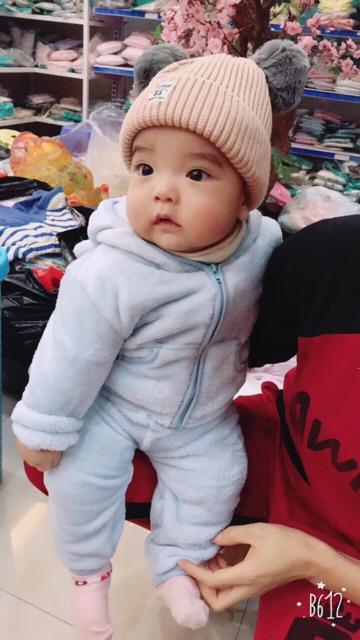 Mũ len 2 quả bông