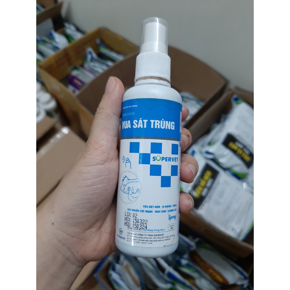 Vua sát trùng nano bạc SUPERVET , diệt 250 loại virus và 650 loại vi khuẩn dùng trong thú y cho gia súc, gia cầm