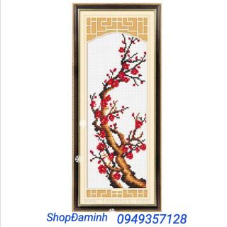 Bộ tứ quý tranh thêu chữ thập thành phẩm chưa khung