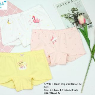 Quần chip đùi bé gái đủ size 2-8y