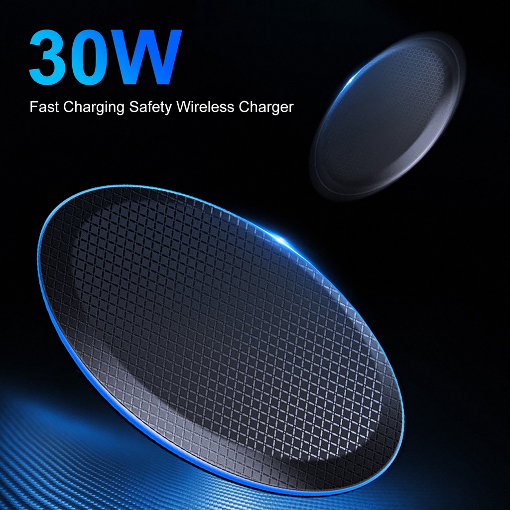 Bộ Sạc Không Dây Tốc Độ Cao QI 5W 10W 15W 30W Cho Điện Thoại Thông Minh