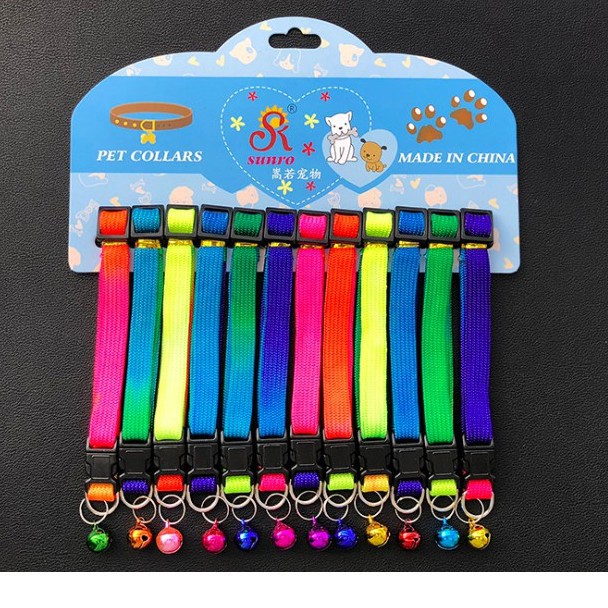 Vòng cổ 7 sắc màu đáng iu cho chó mèo dưới  6kg