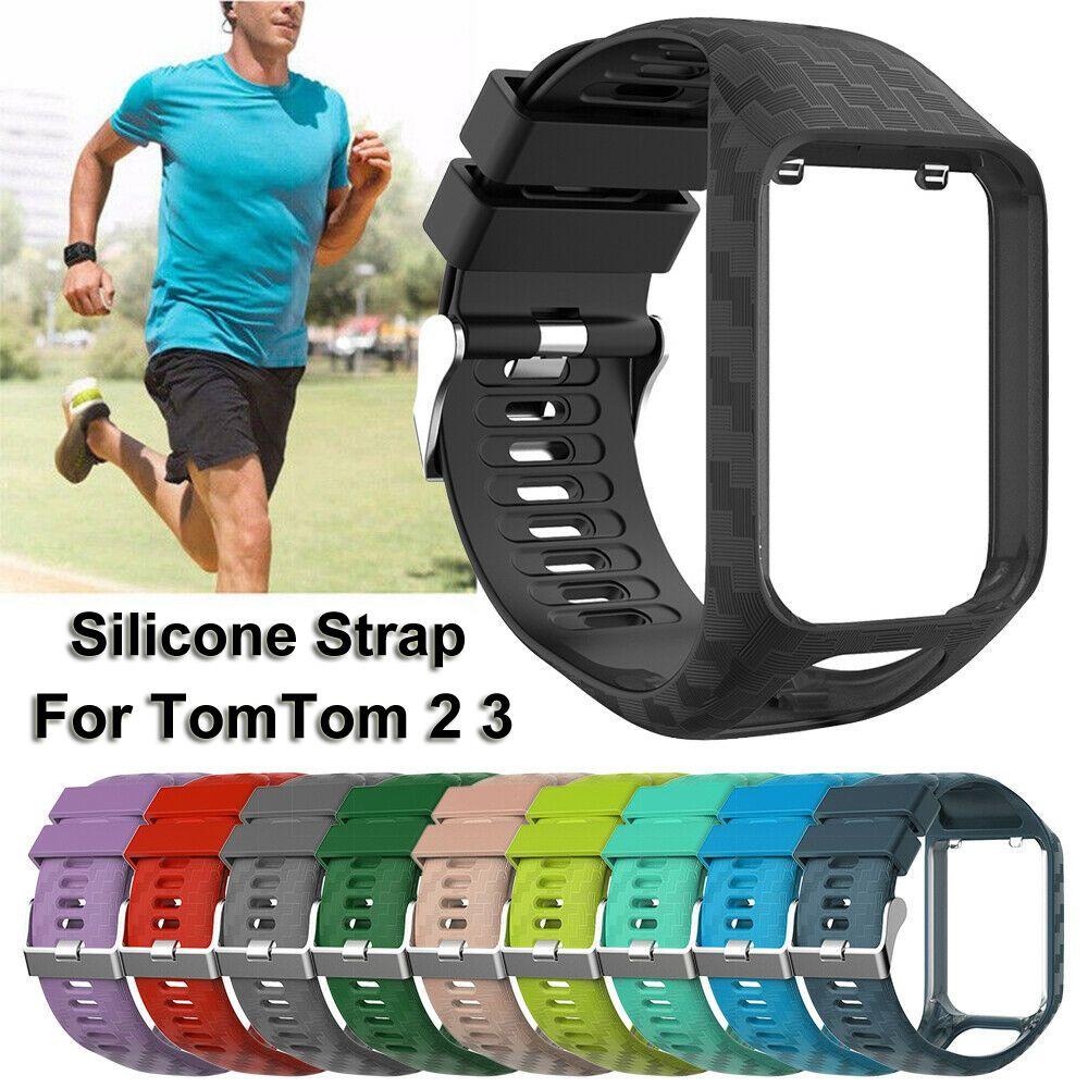 BTLIMER Dây Đeo Thay Thế Chất Liệu Silicon Màu Trơn Cho TomTom Runner 2 3 Spark 3 Adventurer GPS