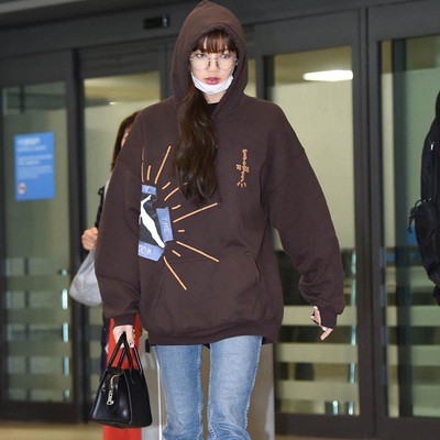 Travis Scott's new Lisa same style flame ladder TS stickman pullover fleece hoodie