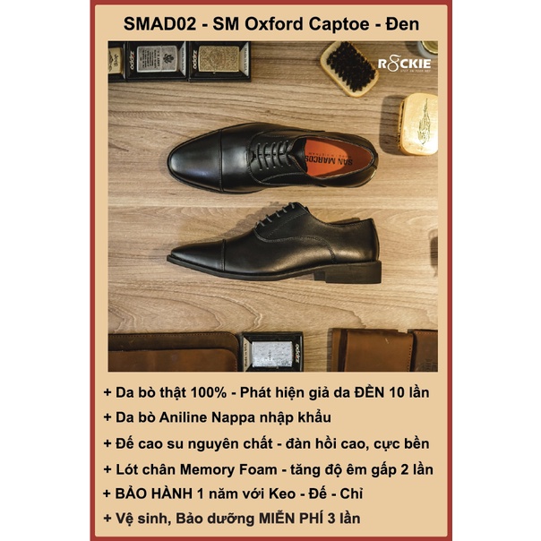 Giày tây nam da thật SM Oxford Captoe - Da nappa nhập khẩu cao cấp - Giả da đền gấp 10 - SMAD02DE - R8ckie