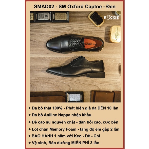 Giày tây nam da thật SM Oxford Captoe - Da nappa nhập khẩu cao cấp - Giả da đền gấp 10 - SMAD02DE - R8ckie