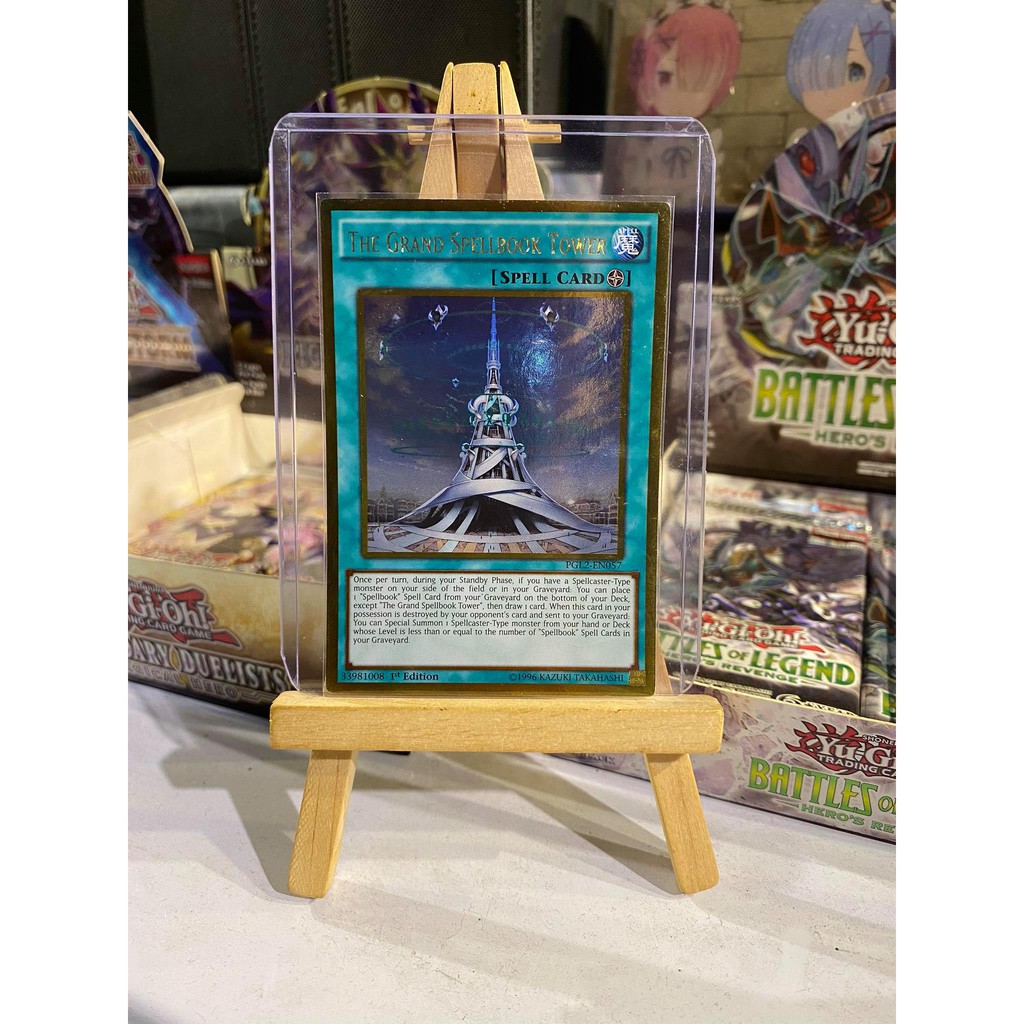 Lá bài thẻ bài Yugioh The Grand Spellbook Tower – Gold Rare - Tặng bọc bài nhựa bảo quản