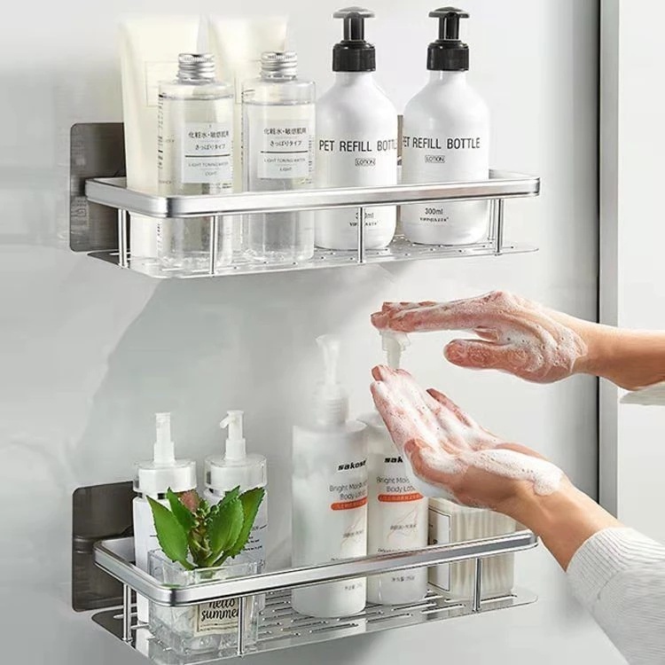 Kệ Đựng Đồ Dùng Gắn Góc Tường Không Cần Khoan Tiện Dụng Cho Nhà Tắm / Nhà Vệ Sinh