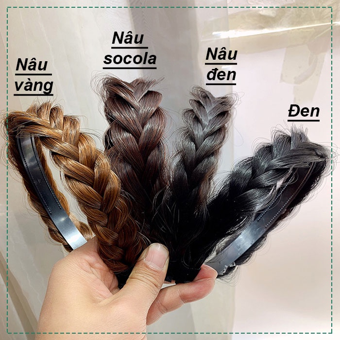 Cài tóc thắt bím Khami Beauty, băng đô tóc giả thời trang