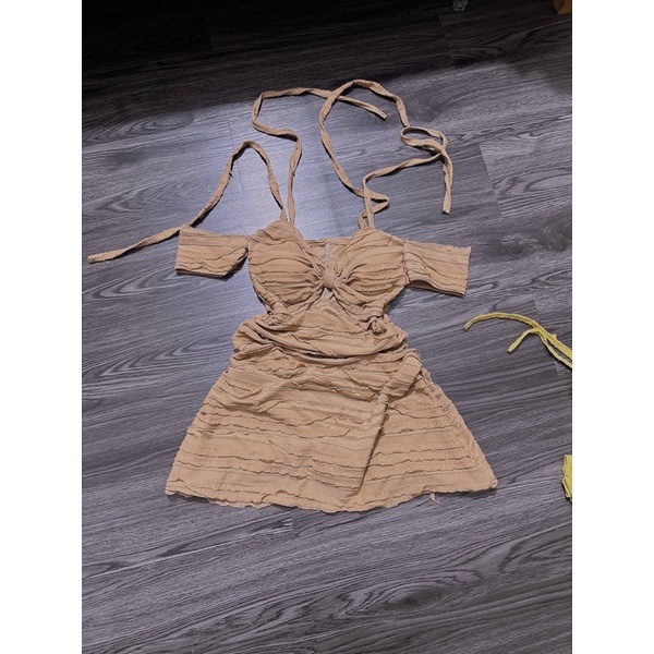 Đầm body đầm thun xốp trễ vai cột dây dịu dàng nữ tính dự tiệc (Giá sỉ)